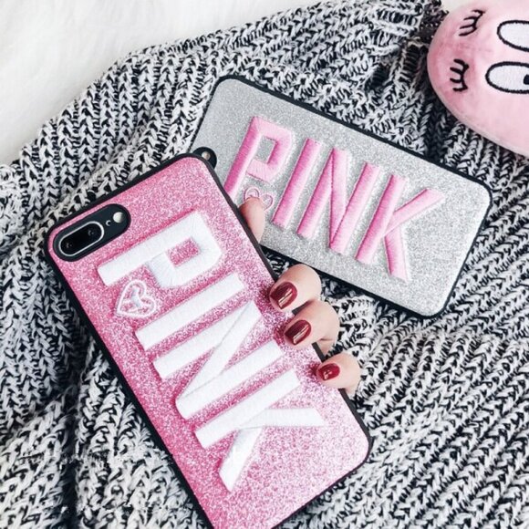 2 New Covers Silver and Pink for Iphone 8 Plus. Glitter (2Pack) - Picture 1 of 3